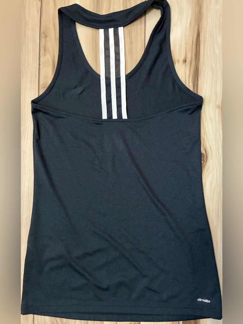 Adidas Black Women's Athletic Racerback Tank with Striped Back Detail - Picture 3 of 7